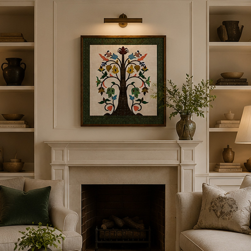 Handmade Moroccan Zellige Tree Mosaic Wall Art – Luxury Ceramic Tile Panel 50x50 - Image 3