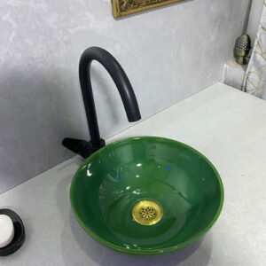 Emerald Green Vessel Sink – Modern Luxury Bathroom Basin
