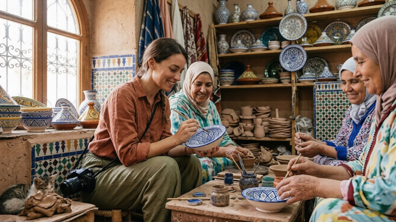 Arabic Calligraphy in Moroccan Pottery Art