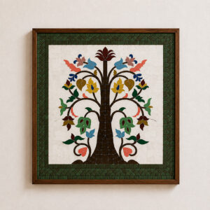 Handmade Moroccan Zellige Tree Mosaic Wall Art – Luxury Ceramic Tile Panel 50x50