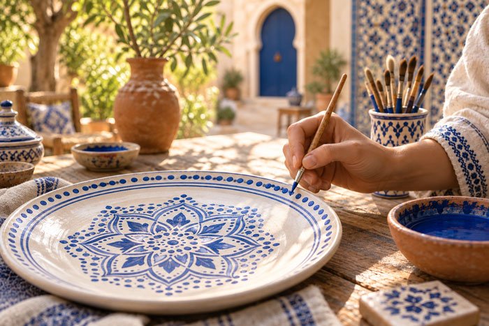 Pottery Painting Ideas: 25 Easy Moroccan-Inspired Designs