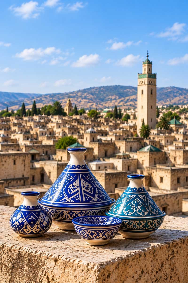 Fes pottery overlooking the medina